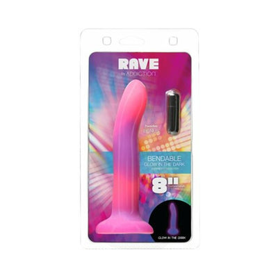 Addiction Rave Dong 8 In. G.I.T.D. Pink - SexToy.com
