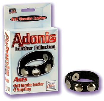 Adonis Leather Collection Ares 5 Snap Ring | SexToy.com