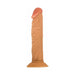 Realistic 7-inch flexible dildo with veined texture and suction cup base in natural skin tone