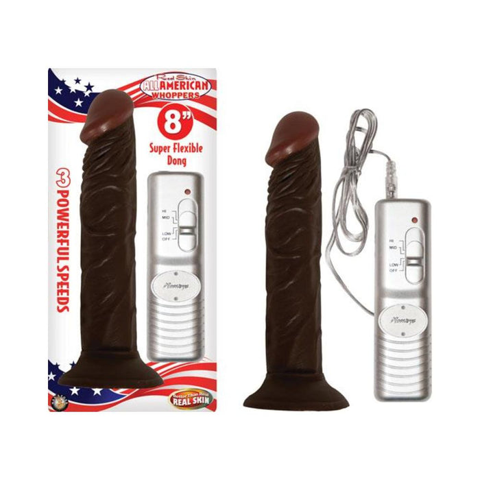 All American Whopper Vibrating 7 inches Dildo Brown | SexToy.com