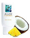 Aloe Cadabra 2.5oz Pina Colada personal moisturizer bottle with pineapple slice and halved coconut.