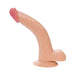 Realistic 8-inch flexible curved dildo with suction cup base and lifelike detailing in natural skin tone.