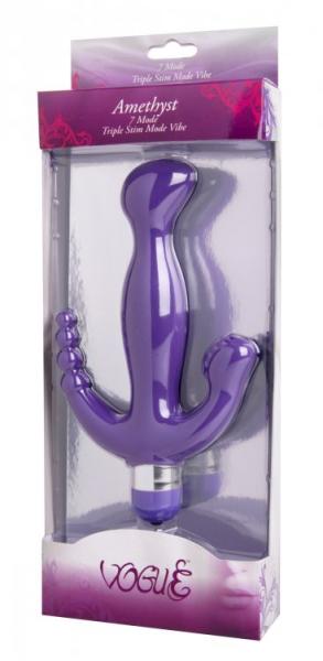 Amethyst 7 Mode Triple Stimulation Vibe Purple | SexToy.com