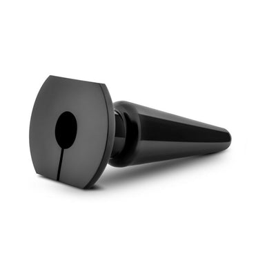 Black tapered beginner anal plug with wide base and StayPut technology for secure, comfortable use.