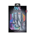 Blush Anal Adventures Matrix Genesis Plug Kit in silver with three graduated sizes and flared bases in retail packaging.