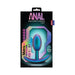 Turquoise Anal Adventures Matrix Nebula Plug in black and holographic packaging with product features and branding visible.