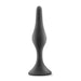 Medium-sized black silicone beginner plug with tapered tip and flared base for safe, comfortable use.