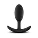 Black medium-sized slim silicone plug with curved base, designed for comfort and safe use.