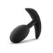 Black medium-sized silicone slim plug with a curved base, designed for comfortable and safe use.