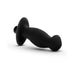 Black silicone vibrating prostate massager with curved design and flared base for comfortable, targeted stimulation.