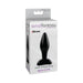 Packaging of Anal Fantasy Collection small black silicone plug with tapered tip and wide base for secure fit.