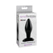 Packaging of Anal Fantasy Medium Silicone Plug in black, featuring ergonomic tapered design and safe silicone material.