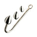 Silver stainless steel anal hook with three detachable tapered plugs in small, medium, and large sizes.
