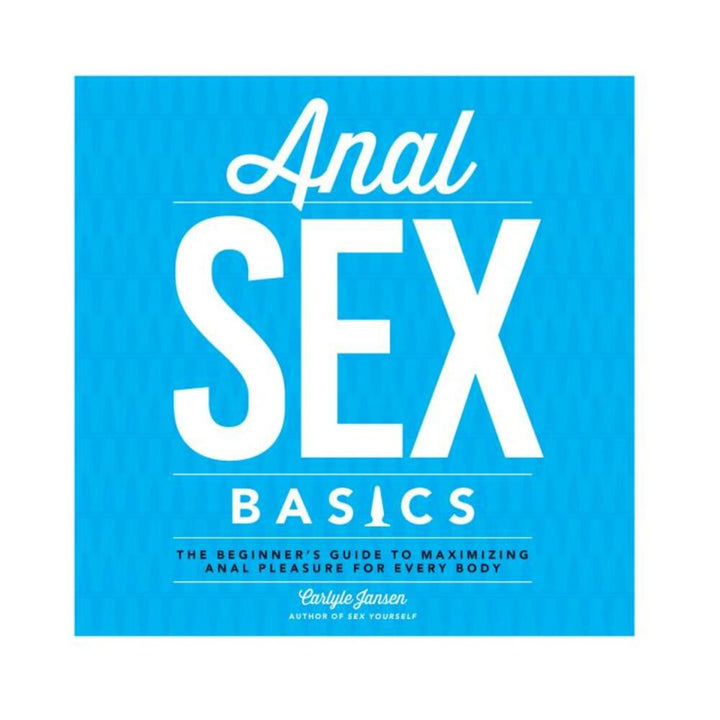 Cover of Anal Sex Basics book by Carlyle Jansen with blue background and bold white text.