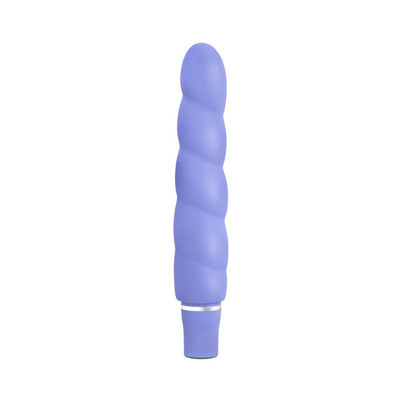 Blush Luxe Anastasia vibrator in lavender silicone with a spiral design and satin finish.