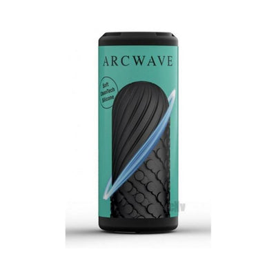 Arcwave Ghost Black reversible textured stroker in sleek black with soft CleanTech silicone, shown in branded packaging.