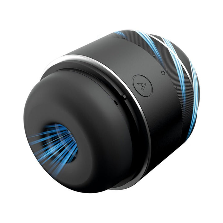 Compact black Arcwave Voy tightening stroker with blue light accents and ergonomic design.