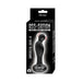 Black remote-controlled vibrating P-spot plug with textured shaft and rounded base in branded Nasstoys packaging.