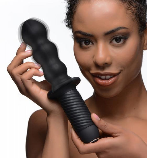 Ass Thumpers The Groove 10X Vibrator With Handle Black | SexToy.com