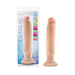 Beige 11-inch realistic vibrating dong with suction cup base displayed in and out of packaging.