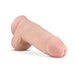 Realistic vanilla-colored adult toy with suction cup base and detailed texture, 10 inches long.