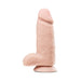 Realistic vanilla-colored adult toy with suction cup base, detailed texture, and lifelike design.