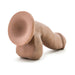 Beige 6.5 inch flexible dildo with suction base, realistic texture and dual density design for comfort and authenticity.