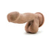 Beige 6.5 inch realistic dildo with dual density texture and suction base for hands-free use.