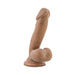 Beige 6.5 inch realistic dildo with textured surface and suction base for hands-free use.