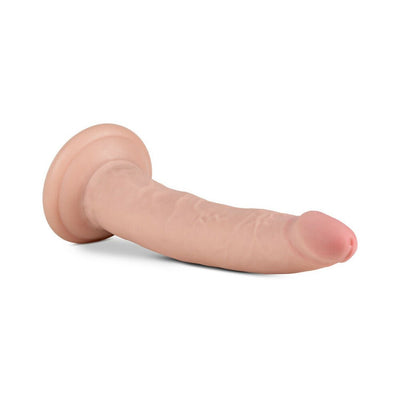 Realistic 7-inch flesh-tone dildo with suction cup base and detailed texture for natural feel and flexible use.