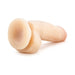Beige 7-inch realistic dildo with suction cup base, flexible design, and lifelike texture on white background.