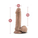 Realistic 8-inch dual density dildo with 1.75-inch diameter and 6.25-inch insertable length in natural skin tone.
