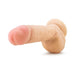 Realistic 9-inch flesh-tone dildo with textured shaft and suction base for hands-free use.