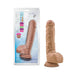 Mocha-colored 9-inch realistic dildo with suction base shown next to its Au Naturel Big Billy packaging.