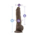 Vanilla-colored 10-inch dual density dildo with suction base, showing measurements for length, insertable length, girth, and width.