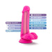 Pink Au Naturel Bold Delight dildo with dual density Sensa Feel, suction cup base, and harness compatibility features.