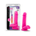 Pink 6-inch Au Naturel Bold Delight dildo with suction cup base shown in and out of packaging.