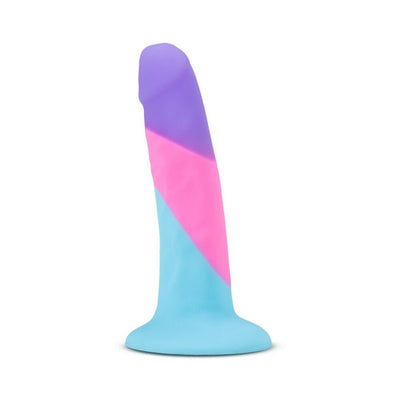 Avant D15 Vision Of Love silicone toy with a colorful pastel swirl design and a flared base.