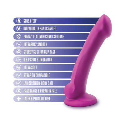 Violet Avant D9 Ergo MINI with suction base and key features like handcrafted design, body-safe silicone, and G-spot stimulation.