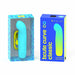 Bcute Curve Infinite Classic rechargeable bullet vibrator in blue with yellow charging cable and colorful packaging box.