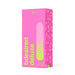 Packaging of B Swish Bdesired Deluxe vibrating massager in rose pink with green text and icons on the side.