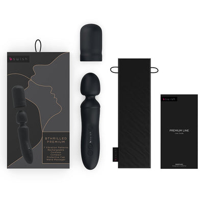 B Swish Bthrilled Premium Mini Wand Noir - SexToy.com