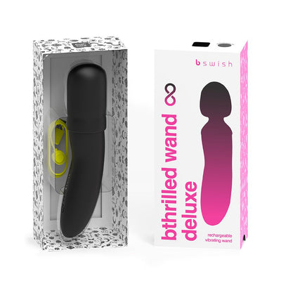 B Swish Bthrilled Premium Mini Wand Noir - SexToy.com