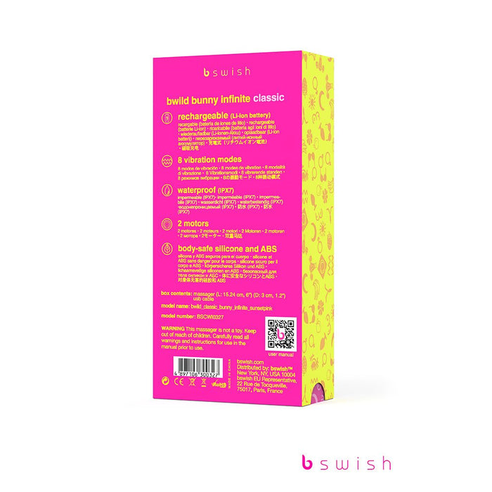 B Swish Bwild Bunny Infinite Classic Vibrator Sunset Pink - SexToy.com
