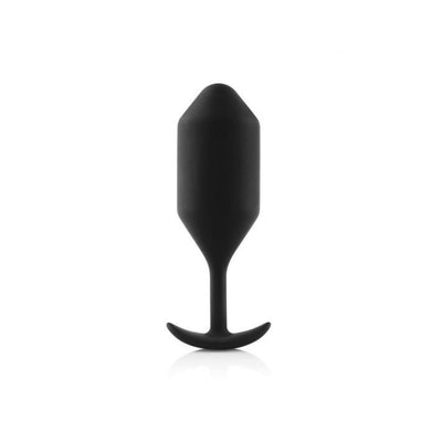 Black silicone weighted plug with tapered tip and curved handle for comfortable grip and secure use.