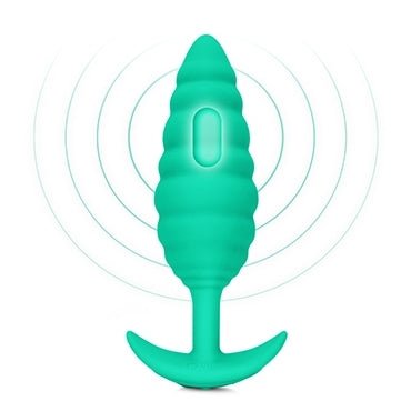 b-Vibe Twist Texture Butt Plug Green | SexToy.com
