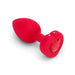 B-vibe Vibrating Heart Rechargeable Remote-controlled Anal Plug With Heart-shaped Jewel Base M/l Red - SexToy.com