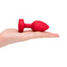 B-vibe Vibrating Heart Rechargeable Remote-controlled Anal Plug With Heart-shaped Jewel Base M/l Red - SexToy.com