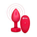 B-vibe Vibrating Heart Rechargeable Remote-controlled Anal Plug With Heart-shaped Jewel Base M/l Red - SexToy.com