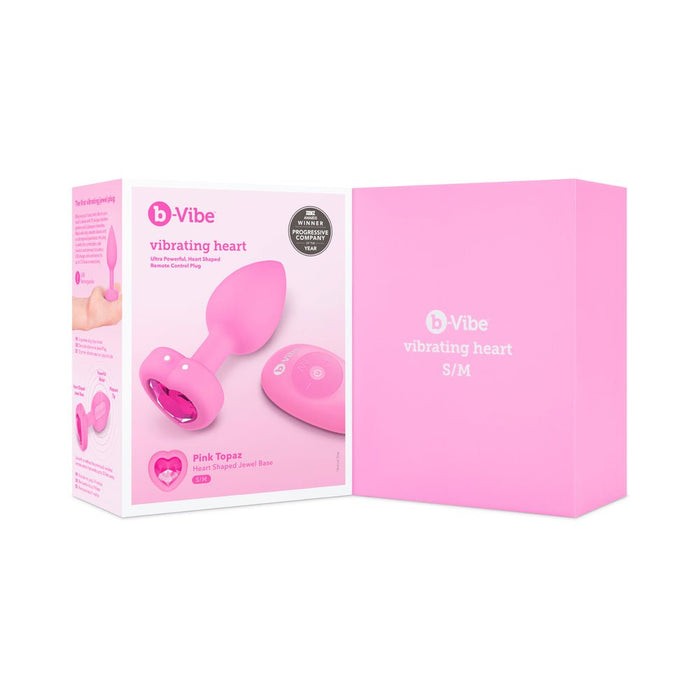 B-vibe Vibrating Heart Rechargeable Remote-controlled Anal Plug With Heart-shaped Jewel Base S/m Pin - SexToy.com